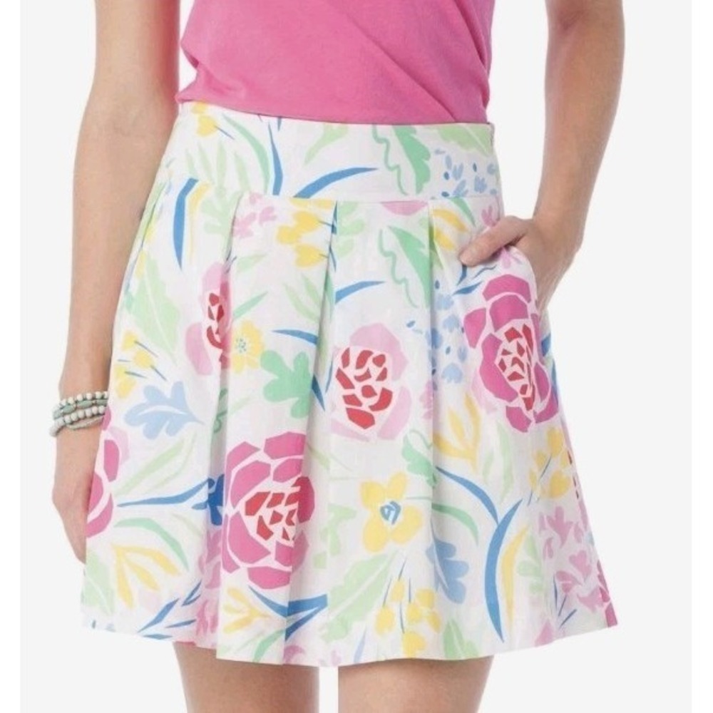 NEW SOUTHERN TIDE Kiawah Floral Pleated‎ Kinsey Skirt 0 Woman Cottage Preppy